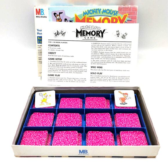 Disney Mickey Mouse Memory Game Milton Bradley 1990 Complete Ages 3+ Minnie VTG - Picture 4 of 5